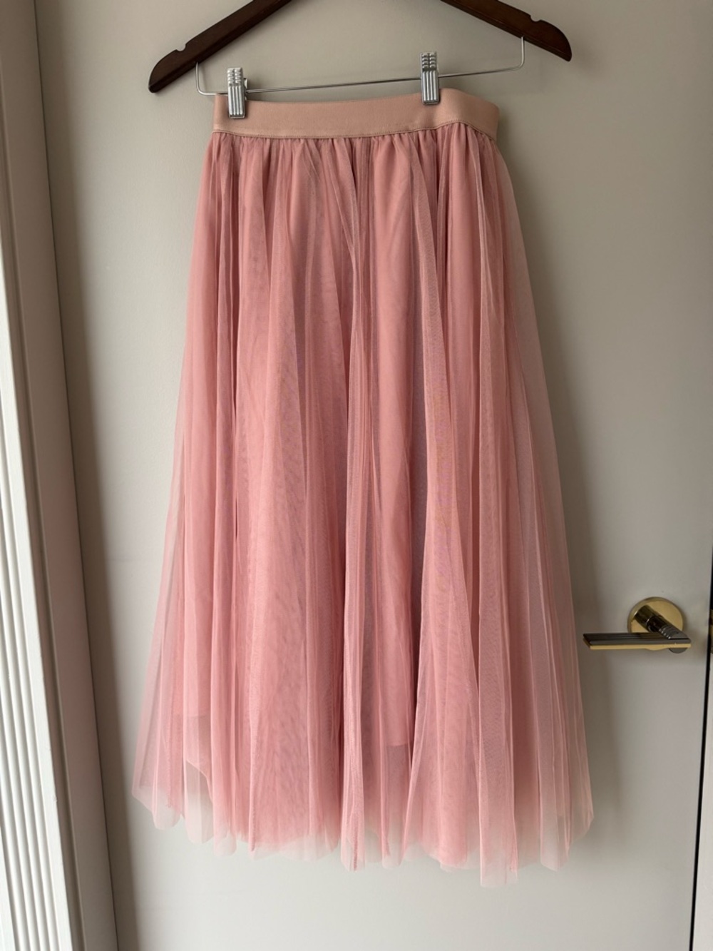 Women's Pink Tulle Midi Skirt